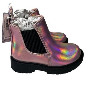 Old Navy pink metallic Chelsea boots toddler girls size 5